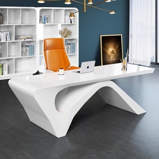 现代时尚 老板桌总裁桌经理桌主管桌创意烤漆白色办公桌简约大班台