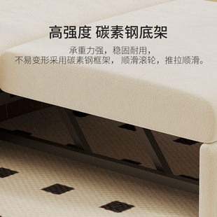 奶油风磨砂布单双三人折叠沙发床两用2024新款 小户型客厅书房 法式