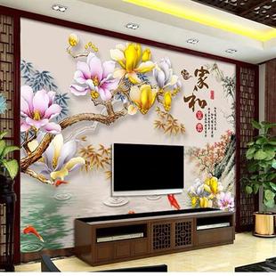 022中式 竹木纤维电视背定墙y影厅沙发景制3D客视墙护墙板集成墙板