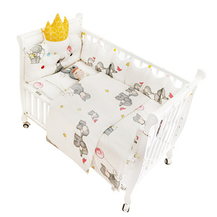婴儿床床围延边儿童婴儿床上用品夏宝宝防撞婴儿床围套件床品