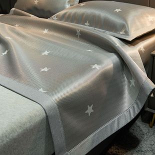 空调凉席冰丝碳光可机洗水洗折叠夏季 天床上凉软席子加厚席
