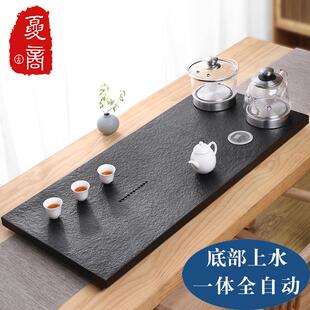茶盘套装 一体全自动上水烧水壶煮茶家用电磁炉石头茶具乌金石茶台
