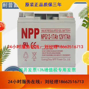 12V17AH太阳能路灯光伏发电直流屏UPS NPP耐普胶体蓄电池NPG12