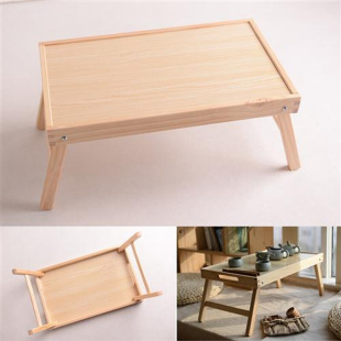 木制框架折叠桌简易床上桌户外野餐折叠笔记本电脑桌小炕桌