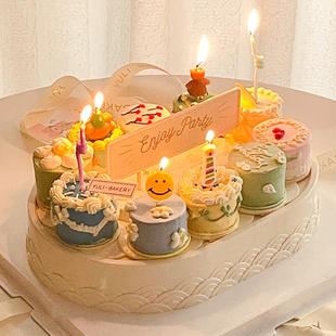 甜品旋转展示台儿童生日蛋糕旋转机派对装 饰摆件家烘焙寿司小转盘