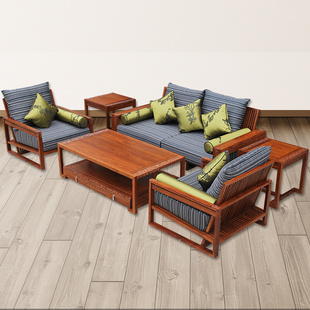 新中式 红木京瓷梯形沙发刺猬紫檀客厅实木苏梨家具花梨木茶几