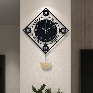 挂钟客厅家用时尚 现代挂式 新中式 饰个性 钟表 时钟创意中国风挂墙装