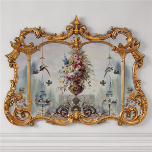 法式 花鸟壁画花卉纯手绘油画手工客厅壁炉玄关画灰调小鸟 128欧式