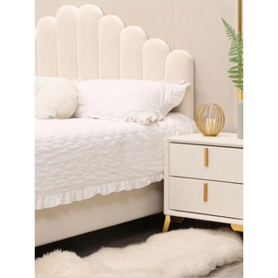 定制轻奢床头板简约现代床头奶油风公主床极简小户型床靠实木床头