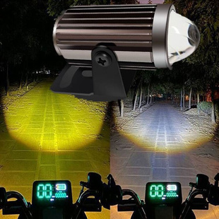 外置改装 12v60v强光透镜射灯铺路灯 电动车灯摩托车超亮led大灯泡