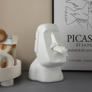 化装 饰 创意石人抽像档CEZ纸盒家用客厅桌茶几高轻奢纸巾餐盒个性