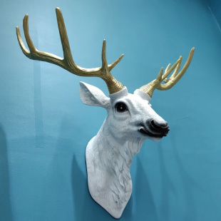 饰品北欧风格 墙面动物头壁挂电视墙饰客厅背景卧室 鹿头壁挂鹿头装
