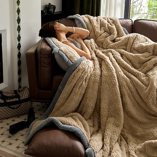 芙塔绒毛毯冬季 加厚珊瑚绒小毯子办公室午睡毯床上用沙发空调盖毯