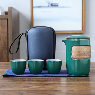 小套便携包式 一壶二三杯单人茶壶快客杯茶杯 陶瓷旅行茶具套装