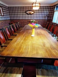 定制多功能会议桌实木大板桌椅茶台长桌多人办公桌公司大型开会桌