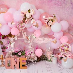 女生18岁生日布置房间装 饰用品派对节日 少女心粉色气球链条套装
