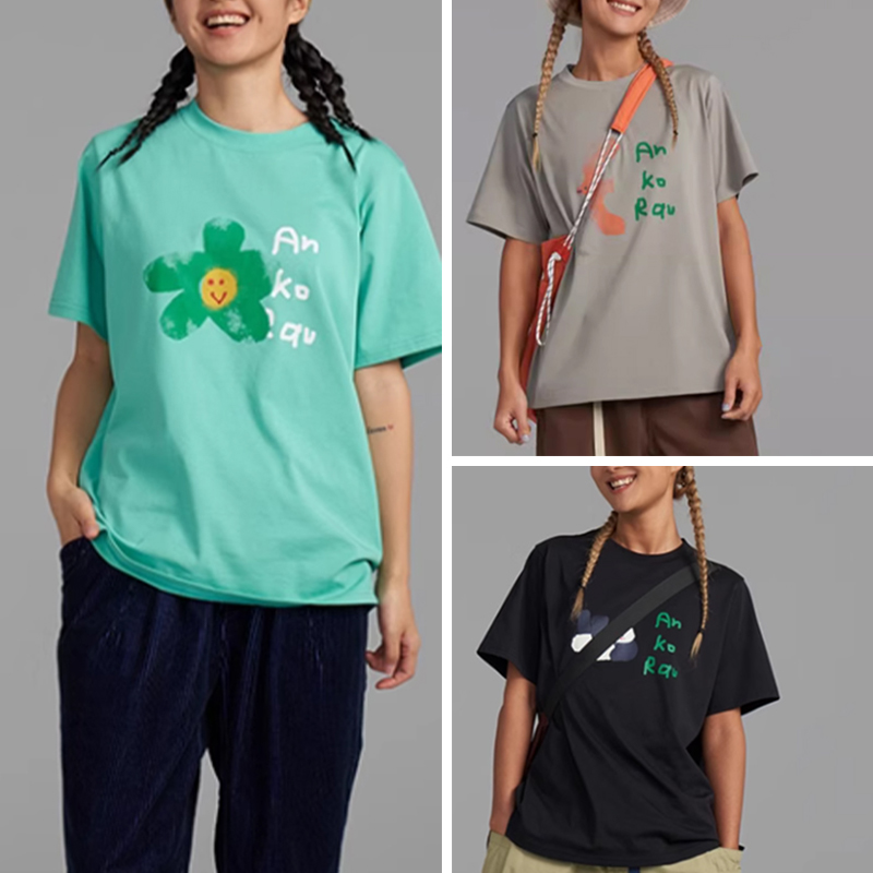 T恤A0241TS28 春夏户外干爽熊猫图案短袖 零 素然渃 2024年女新品