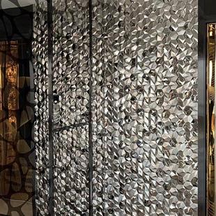 银色不锈钢六角金属马赛克瓷砖墙贴酒吧KTV酒店背景墙六边形墙砖