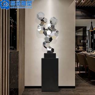 新款 酒店大堂大厅创意抽象雕塑工艺品办公室玄关过道现代落地金属