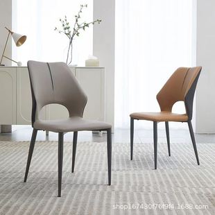 意式 极简餐椅家用客厅凳子软包靠背椅高端餐桌椅现代简约椅子