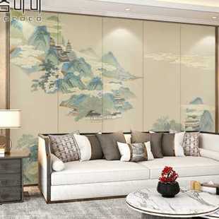 饰 山水壁纸墙布客厅沙发茶室装 2023新款 新款 壁布电视背景墙纸中式
