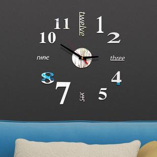 简约3D立体静音大时钟客厅装 饰墙贴时钟简约钟 免打孔钟表挂钟欧式