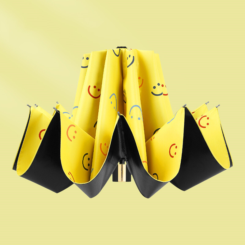 款 广告伞全自动12骨雨伞三折叠黑胶太阳伞晴雨两用伞便携创意时尚