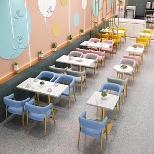奶茶店卡座沙发餐桌商用甜品汉堡小吃店普通清新餐饮餐厅桌椅组合