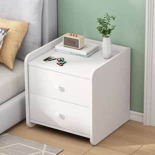 床头柜置物架简约现代迷你小型一对床边简易小柜子木质储物收纳柜