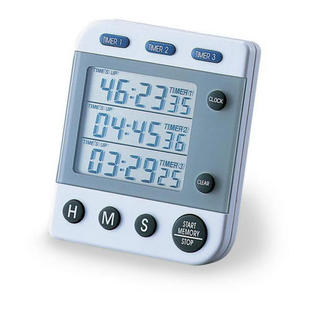 秒表ASONE三重定时器99小时 1秒存储记忆时钟三用计时器