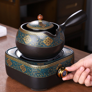 新款 豪峰 围炉煮茶蒸汽煮茶器煮茶炉茶具套装 茶壶泡茶壶电陶炉煮