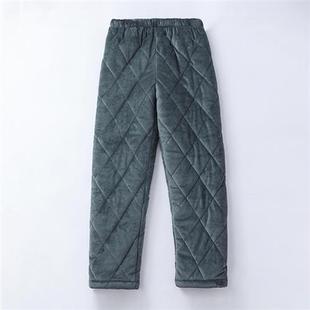 冬季 男士 法兰绒男睡裤 家居裤 子套装 加绒加厚三层夹棉珊瑚绒睡衣裤