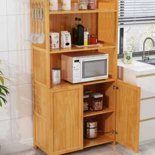 楠竹餐边柜现代简约厨房置物架客厅靠墙家用橱柜实木储物茶水柜子