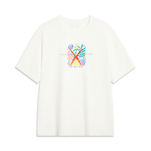 AHST459 文化衫 新款 李宁男子T恤夏季 运动生活系列休闲圆领短袖