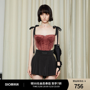 LACERTA 莱瑟塔 22SS短款 紧身显瘦蝴蝶结吊带胸衣 设计师品牌