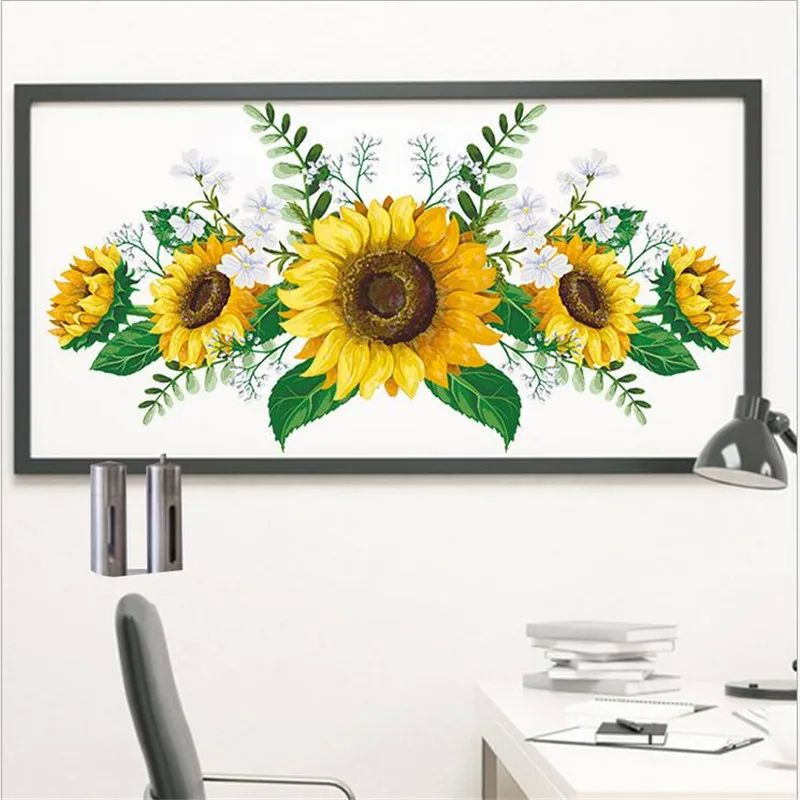 Kitchen Sunflower Removable Waterproof Decals Wall 1PCS