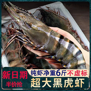 黑虎虾鲜活超大新鲜大虾对虾斑节虾海虾活虾速冻海鲜水产非基围虾