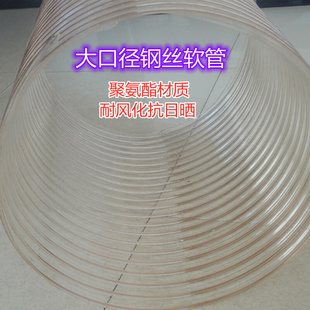 500 600通风管螺旋除尘 钢丝波纹管耐高温风管pu塑料管大口径400