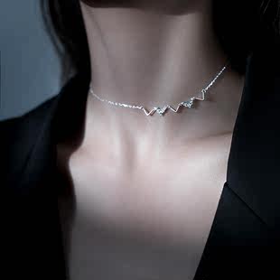 爆款 女夏轻奢小众高级设计夏女 925纯银项链choker锁骨链2024新款