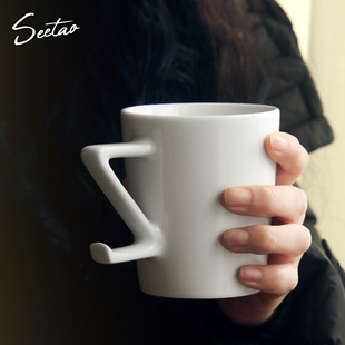 ins简约马克杯女个性 陶瓷情侣杯子轻奢北欧牛奶杯咖啡杯定制logo