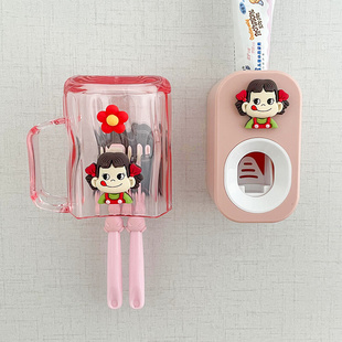 高档卡通创意壁挂式 儿童漱口杯宝宝男女孩可爱牙缸刷牙杯牙膏器高