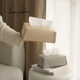 Lamomeeco纸巾盒客厅轻奢风高档设计感茶几抽纸盒摆件高级感家用