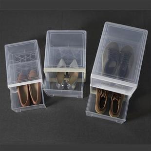 盒鞋 子收纳盒塑料抽屉式 翻盖透明鞋 柜收纳神器鞋 子整理箱 家用鞋