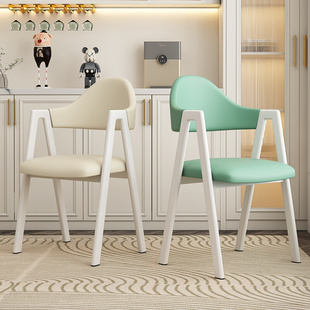 奶油风餐椅现代简约凳子家用餐厅椅子靠背a字椅商用奶茶店餐桌椅
