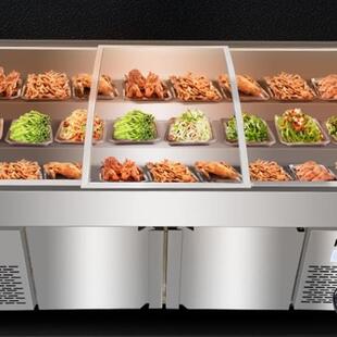 商用三阶梯冰台水果捞展示柜冷藏熟食卤菜品保鲜柜海鲜串串点菜柜