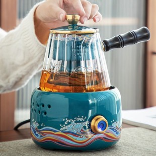 滨海高炉电陶壶套装 煮茶器玻璃蒸汽煮茶壶全自动送礼佳品x