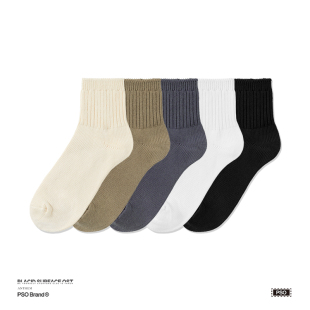 袜子 」32支粗针肌理感纯色短袜2022年新款 Brand PSO 「短款