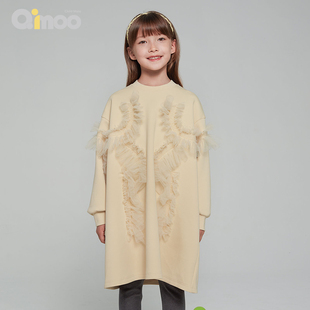 新款 女童童装 Qimoo淇木23冬季 纯色长袖 连衣裙QMT4LC695X 公主时尚