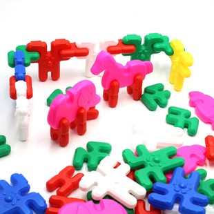 台湾USL马戏团积木动物家族儿童认知玩具拼插模型幼儿园早教教具