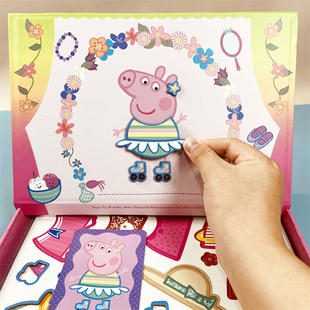 小猪佩奇磁力贴儿童益智换装 粘贴贴纸书3456岁男女孩生日礼物玩具